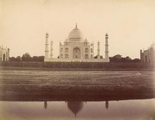 View of the Taj Mahal from the Jamuna, Agra, 1860s-70s. Creator: Unknown
