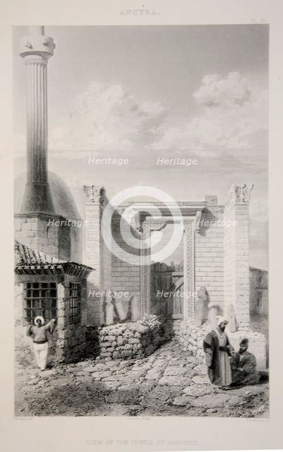 View of the Temple of Augustus, pub. 1863 (lithograph). Creator: English School (19th Century).