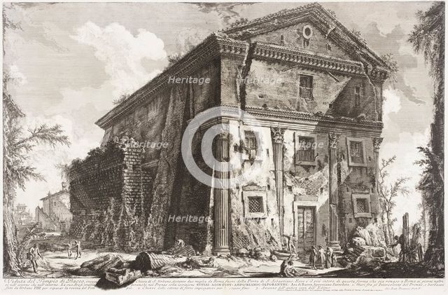 View of the Temple of Bacchus, now the church of San Urbano, two miles..., between c1760 and c1778. Creator: Giovanni Battista Piranesi.
