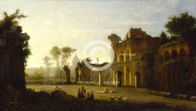 View of the Temple of Peace in the Roman Forum, 1864. Creator: George Loring Brown.