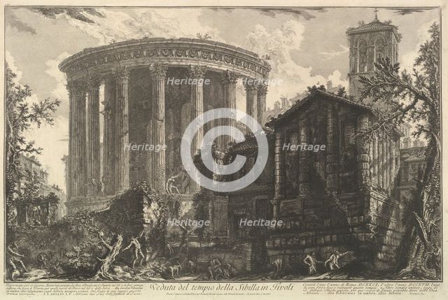 View of the Temple of the Temple of the Sibyl at Tivoli, from Vedute di Roma (Roman Vi..., ca. 1761. Creator: Giovanni Battista Piranesi.