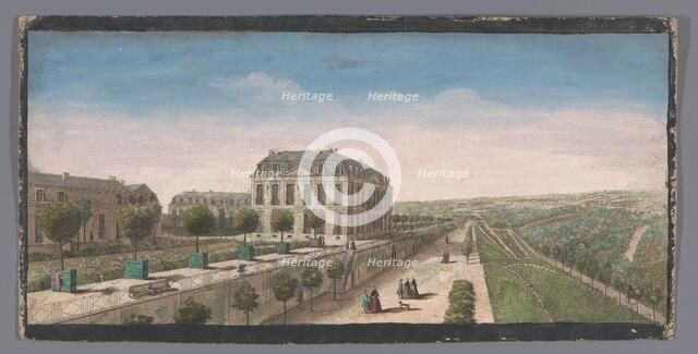 View of the terrace with orange trees of the Château de Bellevue in Meudon, 1700-1799. Creators: Anon, Jacques Rigaud.