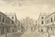 View of the Tessin Palace garden, Stockholm, about 1700. Creator: Nicodemus Tessin the Younger
