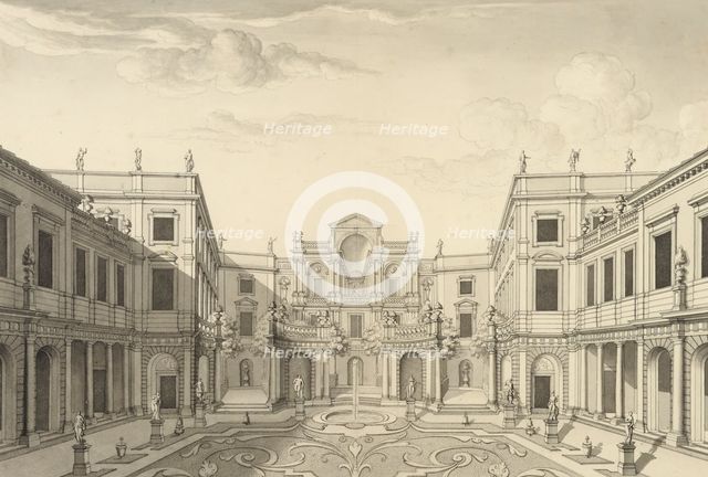 View of the Tessin Palace garden, Stockholm, about 1700. Creator: Nicodemus Tessin the Younger.