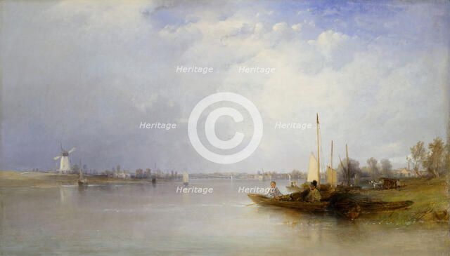 View Of The Thames At Battersea, 1834. Creator: Thomas Creswick.