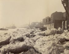 View of the Thames above Limehouse, London, during the frost of February 1895