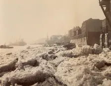 View of the Thames above Limehouse, London, during the frost of February 1895