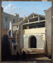 View of the thermal baths of Cluny, taken from rue de la Harpe, c1835. Creator: Etienne Bouhot