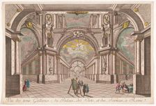 View of the three galleries of the Palace of Art and Science in Rome, 1700-1799. Creator: Anon