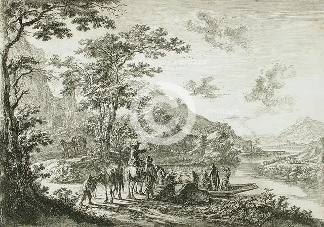 View of the Tiber in the Campagna, between circa 1641 and circa 1652. Creator: Jan Dirksz Both.