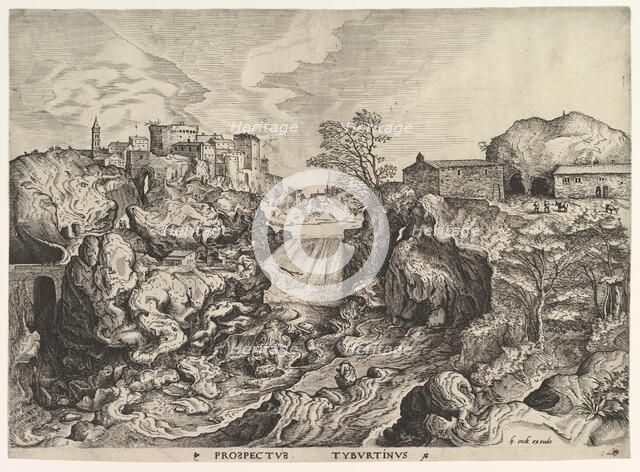 View of the Tiber (Tivoli) (Prospectus Tyburtinus) from The Large Landscapes, ca. 1555-56. Creator: Johannes van Doetecum I.
