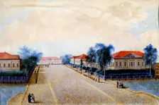 View of the Treasury in Tver 1830s. Artist: Russian Master
