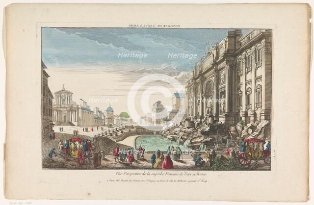 View of the Trevi Fountain in Rome, 1735-1805. Creator: Unknown.