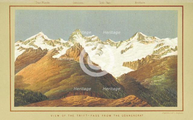 View of the Trift-Pass  from the Görnergrat, 1859.  Creator: Day & Son.