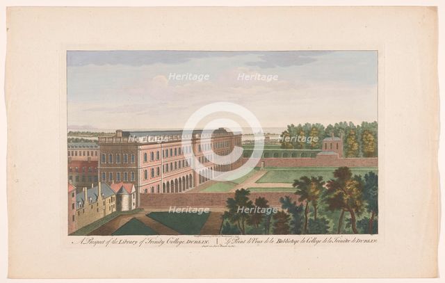 View of the Trinity College Library in Dublin, 1753. Creators: Fabr. Parr, James Mason.