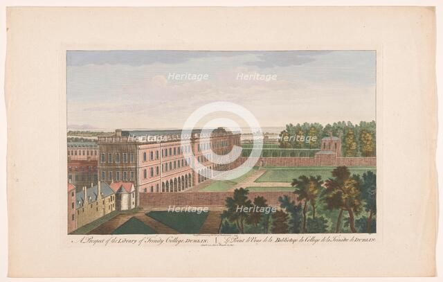 View of the Trinity College Library in Dublin, 1753. Creators: Fabr. Parr, James Mason.