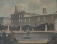 View of the Tuileries Palace, after the fire in the commune: the Marsan pavilion and..., c1880. Creator: Unknown