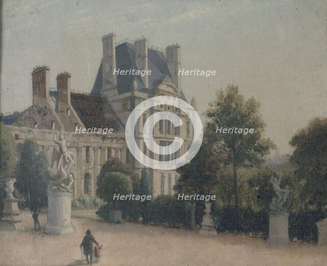 View of the Tuileries Palace, after the fire in the commune: the Pavillon de Flore and..., c1880. Creator: Unknown.