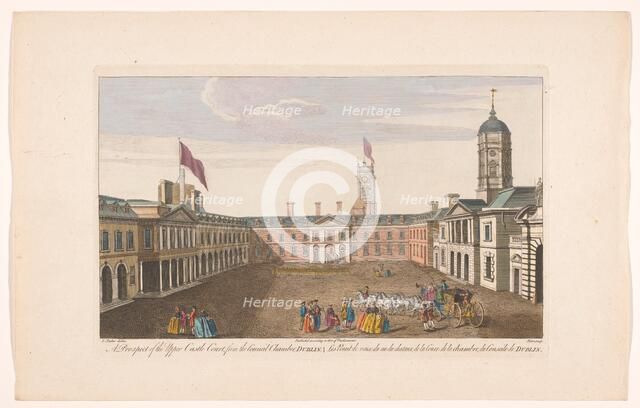 View of the Upper Castle Yard of Dublin Castle, 1752-1753. Creator: Fabr. Parr.