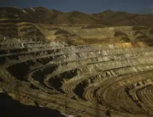 View of the Utah Copper Company open-pit mine workings at Carr Fork...Bingham Canyon, Utah, 1942. Creator: Andreas Feininger