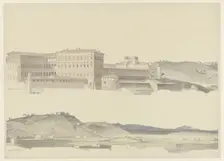 View of the Vatican Palaces and of the Monte Mario, c.1809-c.1812. Creator: Josephus Augustus Knip