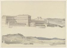 View of the Vatican Palaces and of the Monte Mario, c.1809-c.1812. Creator: Josephus Augustus Knip