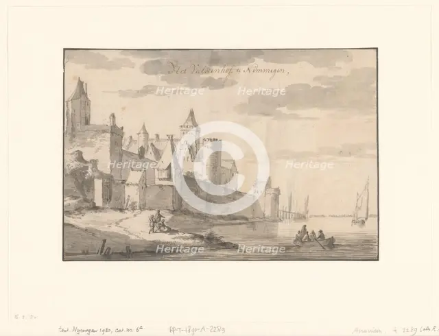 View of the Valkhofburcht in Nijmegen, 1637-1692. Creator: Roelant Roghman.