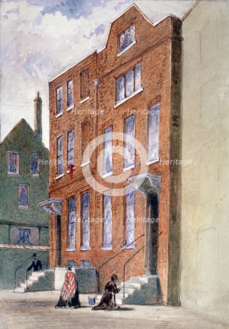 View of the Vicar General's Office, Bell Yard, Knightrider Street, City of London, 1841.      Artist: Frederick Napoleon Shepherd