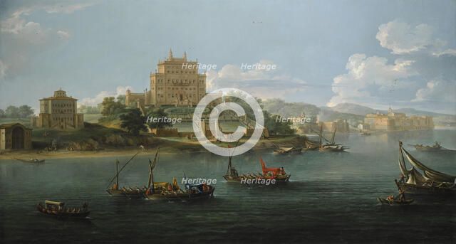 View of the Villa Costaguti and Villa Pamphilj Between Anzio and Nettuno. Creator: Anesi, Paolo (1697-1773).