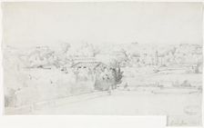 View of the Villa Borghese and its Orangerie from the Villa Medici, 1826. Creator: Frederic Bourgeois de Mercey (French, 1805-1860)