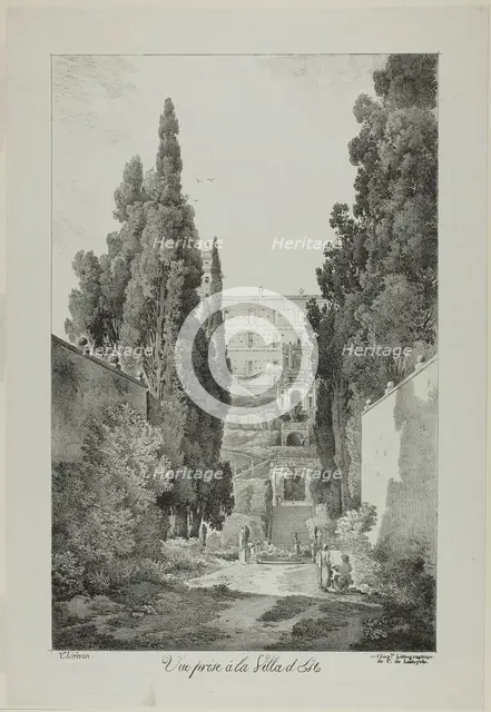View of the Villa d'Este, 1817. Creator: Claude Thiénon.