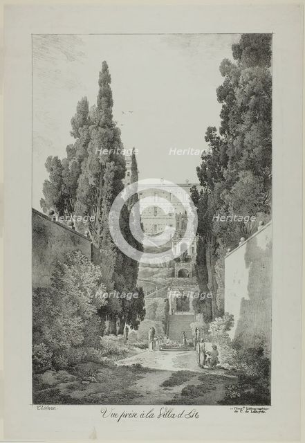 View of the Villa d'Este, 1817. Creator: Claude Thiénon.