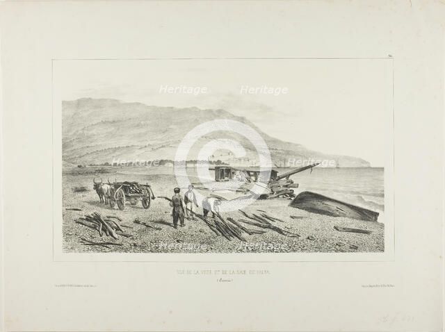 View of the Village and Bay of Yalta, Crimea, August 15, 1837, 1840. Creator: Auguste Raffet.