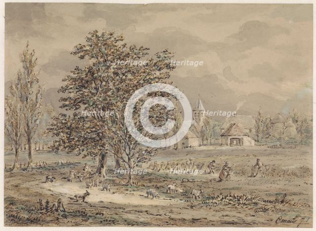 View of the village of Zoelmond, 1799-1863. Creator: Gerhardus Emaus De Micault.