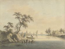View of the village of Elst on the Maas, 1758-1815. Creator: Nicolaas Wicart