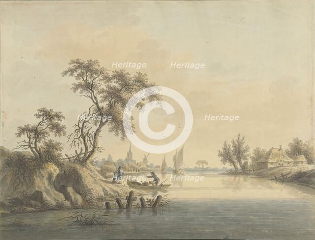 View of the village of Elst on the Maas, 1758-1815. Creator: Nicolaas Wicart.