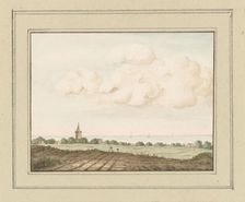 View of the village of Houses, c. 1757. Creator: Anon