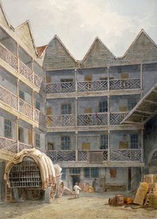 View of the yard at the Bull and Mouth Inn, St Martin's le Grand, City of London, 1817. Artist: George Shepherd