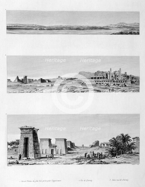 'View of Thebes and Karnak, Egypt', c1808. Artist: Baltard