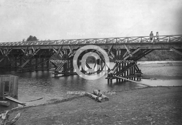 View of Tiazhin Bridge Spans, 1909. Creator: Dorozhno-Stroitel'nyi Otdel.