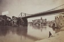 View of Tiber Island (Isola Tiberina) from the south-east, Rome, between 1883-1886. Creator: Giorgio Sommer