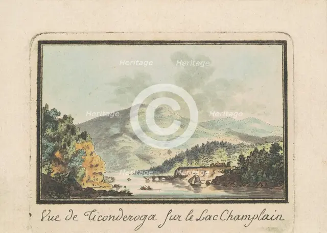 View of Ticonderoga from Lake Champlain, 1794-1796. Creator: Charles Balthazar Julien Févret de Saint-Mémin.