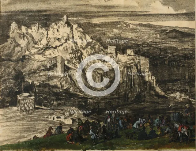 View of Tiflis, 1840s. Artist: Gagarin, Grigori Grigorievich (1810-1893)