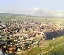 View of Tiflis from Botanic mountain, between 1905 and 1915. Creator: Sergey Mikhaylovich Prokudin-Gorsky