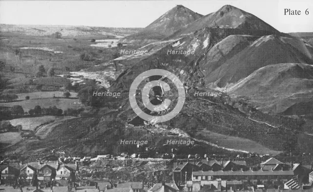 View of tips after the disaster, showing drainage works, 1966.  Creator: Unknown.
