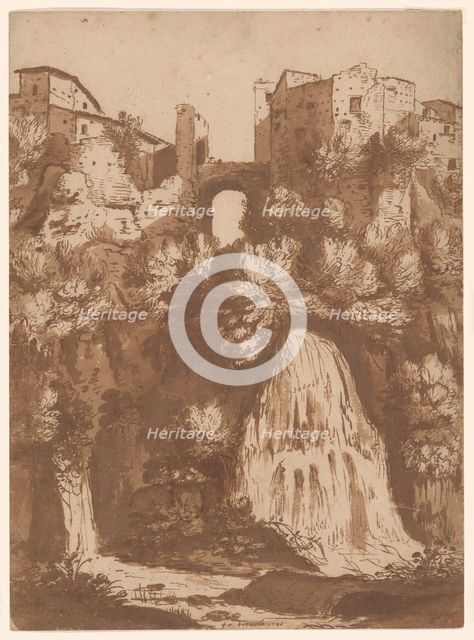 View of Tivoli with the Bridge Over the Anio Waterfall, 1620. Creator: Cornelis van Poelenburgh.