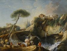 View of Tivoli with the Temple of Vesta, mid 18th century. Creator: Francois Boucher