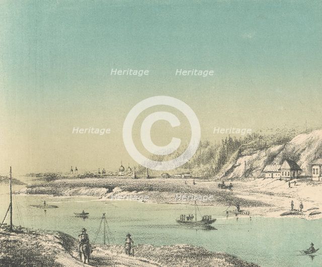 View of Tomsk From the Ferry Across the Tom River Along the Moscow Highway, 1871. Creators: M Kolosov, J Rogulin.