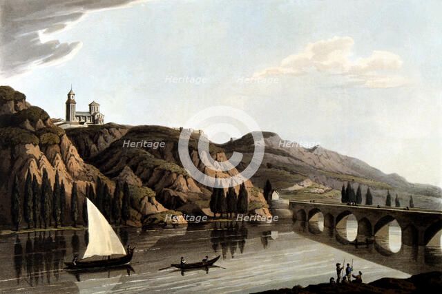 View of Toro (Zamora) on the Douro River, lithograph, 1812.