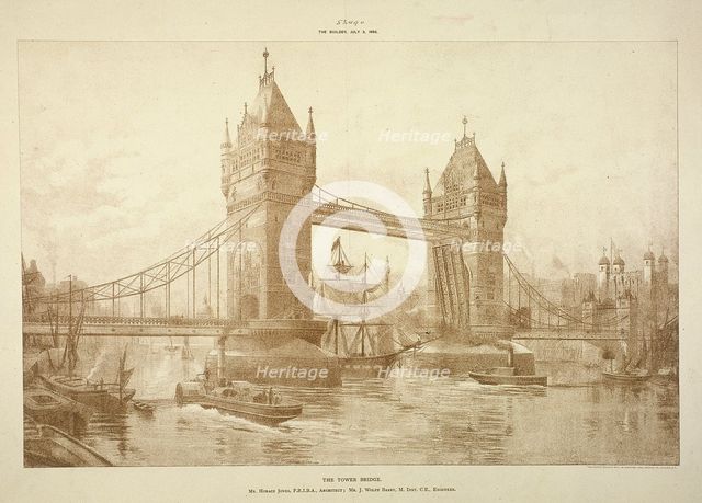 View of Tower Bridge, London, c1964. Artist: Anon